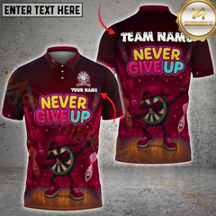 Maxcorners Darts Funny Dartboard Never Give Up Multicolor Customized Name, Team Name 3D Shirts