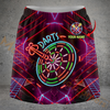 Maxcorners Darts Neon Retro Dartboard Personalized 3D Skirts With Shorts