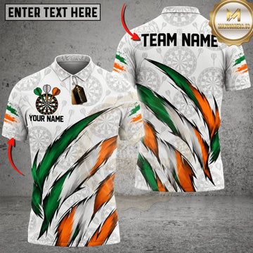 Maxcorners Darts Ireland Flag Sharp Eagle Claw Personalized Name 3D Unisex Shirt
