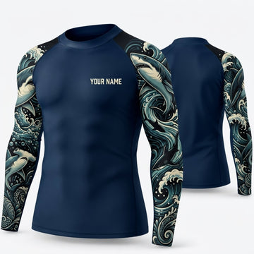 Maxcorners Personalized Tribal Tattoo Navy Shirt with Silver Gold Tattoo Sleeves 3D All Over Printed Shirts, Best Gifts for Tattoo Lovers