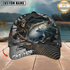 Maxcorners Fishing Skull Angler Torn Metal Personalized 3D Cap