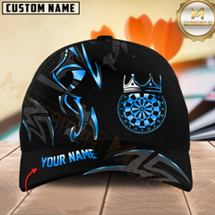 Maxcorners Darts Golden Crown King Multicolor Option Personalized Name 3D Cap