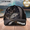 Maxcorners Fishing Dark Skull Angler with Dramatic Fishing Rod and Mysterious Scene Personalized Name 3D Cap (13 Fish Species)