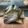 Maxcorners Fishing Fish Scale Silver Stripe Multi Options Personalized Name 3D Cap (11 Fish Species)