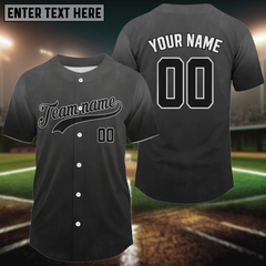 Maxcorners Minimalist Baseball Jersey For Men - Custom Name & Number Design | Black LM2608