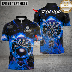 Maxcorners Darts Flame Skull Dartboards Multicolor Customized Name, Team Name 3D Shirts