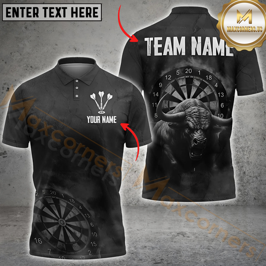 Maxcorners Darts Bullseye Fury Personalized Name 3D Unisex Shirt