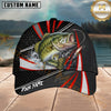 Maxcorners Fishing Red White Graphic Personalized 3D Cap