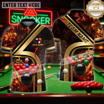 Maxcorners Pool Player Apparel Dynamic Flowing Lines Customized Name 3D Shirt