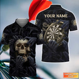 Maxcorners Dart Personalized Name Skull Art  3D Shirt