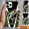 Maxcorners Fishing Honeycomb Green Camo Personalized Name 3D Phone Case (12 Fish Species)