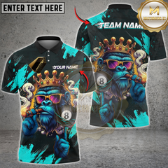 Maxcorners Billiard King Ape 8-Ball Pool Multicolor Customized Name, Team Name 3D Shirt