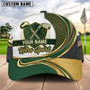 Maxcorners Golf Gold Ball Club Luxury Panel Personalized Name 3D Cap (8 Colors)