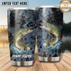 Maxcorners Fishing Tumbler Gray Smoke Scale Texture Design Personalized Name Tumbler (13 Species)