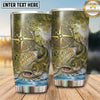 Maxcorners Fishing Tumbler Forest Topographic Compass Design Personalized Name Tumbler (13 Species)