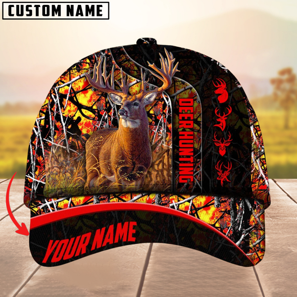 Maxcorners The Unique Premium Deer Hunting Camouflage Pattern Multicolor Personalized Name 3D Cap