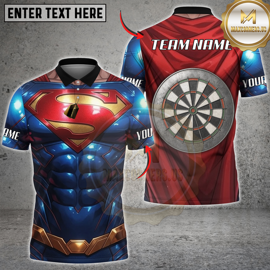 Maxcorners Darts Classic Dartboard Personalized Name 3D Unisex Shirt