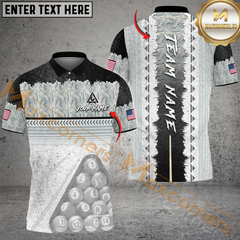 Maxcorners Billiards 8 Ball Pool Camo Stick Multicolor Customized Name, Team Name 3D Shirt