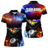 Maxcorners Orange And Blue Custom Lightning Men's Billiard Shirts – Billiard Pool Team Jerseys Polo & 1/4 Zip LM1605