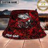 Maxcorners Fishing Epic Sunset Fishing Skull Design Personalized Name 3D Bucket Hat (13 Fish Species)