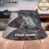 Maxcorners Fishing Dark Skull Fishing Adventure with Bold Rod Personalized Name 3D Bucket Hat (13 Fish Species)