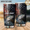 Maxcorners Fishing Tumbler Rustic Patriotic Flag Design Personalized Name Tumbler (13 Species)