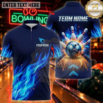 Maxcorners Bowling & Dynamic Ball Flame Graphic Customized Name, Team Name 3D Shirts