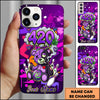 Maxcorners Bowling 420 Purple Bear Cannabis Ball Pins Graffiti Personalized Name Phone Case