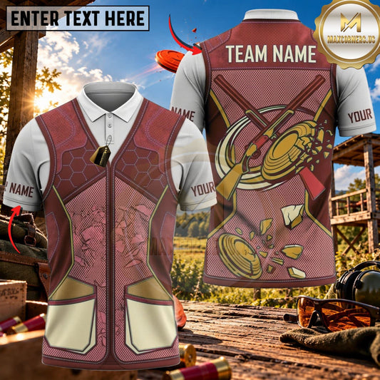 Maxcorners Clay Shooting Planet Target Performance Vest Multicolor Customized Name Team Name 3D Shirts (4 Colors)