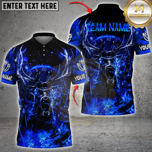 Maxcorners Deer Darts Fiery Lightning Multiple Options Personalized Name, Team Name 3D Shirt