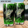 Maxcorners Fishing Tumbler Black Emerald Flame Design Personalized Name Tumbler (13 Species)