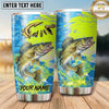 Maxcorners Fishing Tumbler Lime Yellow Abstract Camouflage Design Personalized Name Tumbler (13 Species)