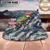 Maxcorners Fishing American Flag Blue Camo Lace-Up Personalized 3D Bucket Hat (13 Fish Species)