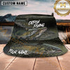 Maxcorners Fishing Dark Aquatic Collage Scale Pattern Personalized 3D Bucket Hat (13 Fish Species)