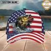 Maxcorners Fishing Bass National Flag Personalized Name 3D Cap
