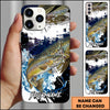 Maxcorners Fishing Phone Case Abstract Splash Modern Art Personalized Name 3D Phone Case (10 Fish Species)