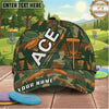 (3 Colors) Maxcorners Disc Golf Camo ACE Chain Basket Personalized Name 3D Cap LM3009