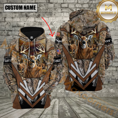 Maxcorners Forest Hunter Deer Hunting Custom Name Shirt 3D All Over Printed Clothes