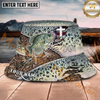 Maxcorners Fishing Camo Faith Hook Personalized Name 3D Bucket Hat (12 Fish Species)