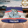 Maxcorners Fishing Patriotic Compass Personalized Name 3D Bucket Hat (12 Fish Species)