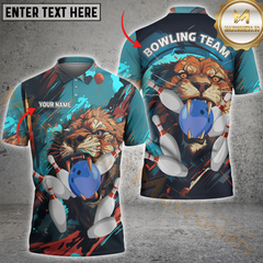 Maxcorners Lion Strike Bowling Jersey Multicolor Customized Name, Team Name 3D Shirts