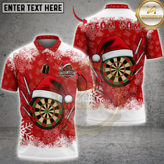 Maxcorners Darts Dartboard Santa Hat Multicolor Customized Name, Team Name 3D Shirts