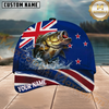 Maxcorners Fishing Bass National Flag Personalized Name 3D Cap