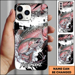 Maxcorners Chinook Fishing Phone Case Abstract Splash Modern Art Personalized Name 3D Phone Case