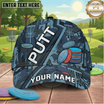 (2 Colors) Maxcorners Disc Golf Camo Putt Flying Discs Personalized Name 3D Cap LM3009