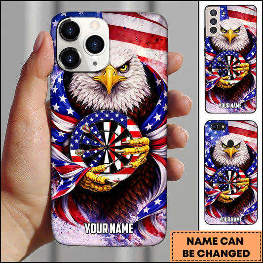 Maxcorners American Eagle Stars Flag Dartboard Bold Style Personalized Name 3D Phone Case