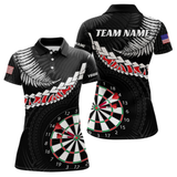 Maxcorners Personalized US Flag Tribal Dart Shirts For Men Custom Team Polo & Quarter Zip Dart Jerseys LM1605