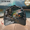 Maxcorners Fishing Skull Angler Torn Metal Personalized 3D Cap