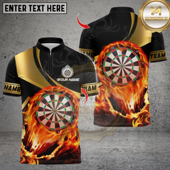 Maxcorners Darts Golden Master Flaming Dartboard Multicolor Customized Name, Team Name 3D Shirts