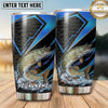 Maxcorners Fishing Tumbler Black Blue Arrow Carbon Design Personalized Name Tumbler (13 Species)